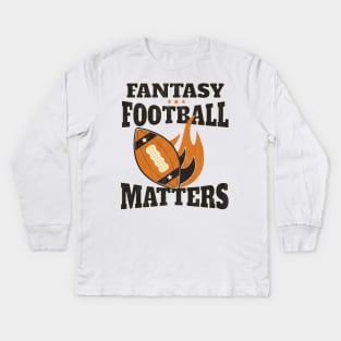 Fantasy football matters vintage Kids Long Sleeve T-Shirt